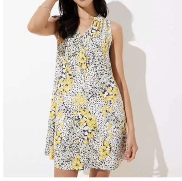 Loft Sundress / Loft Floral Print Dress / Loft Floral Swing Dress - Picture 2 of 10